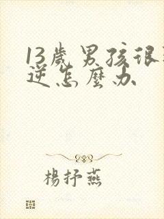 13岁男孩很叛逆怎么办