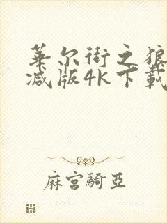 华尔街之狼未删减版4k下载封面