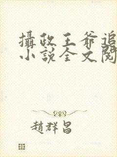 摄政王爷追妻忙小说全文阅读