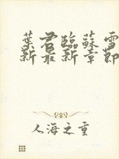 叶君临苏雪儿更新最新章节列表