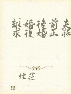 离婚后前夫哭着求复婚正版