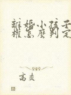 离婚小孩子抚养权怎么判定抚养费