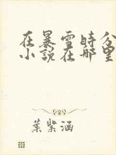 在暴雪时分原著小说在哪里免费看