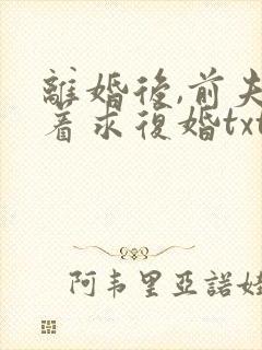 离婚后,前夫哭着求复婚txt