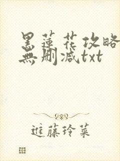 黑莲花攻略手册无删减txt