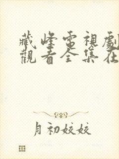 藏峰电视剧免费观看全集在线播放