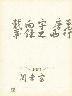 戴向宇 唐朝诡事录之西行