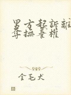 男方起诉离婚争夺抚养权