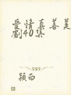 爱情真善美电视剧40集