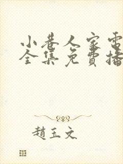 小巷人家电视剧全集免费播放封面