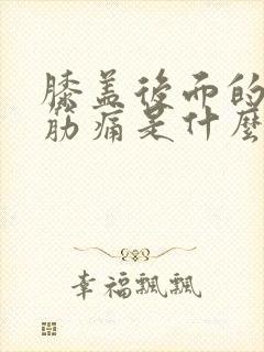 膝盖后面的腿窝筋痛是什么原因