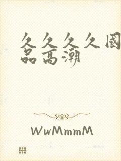 久久久久国产精品高潮