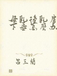 母乳后乳房干瘪下垂怎么办