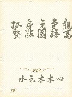 孤身免费观看完整版国语高清