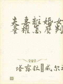 夫妻离婚女儿抚养权怎么判定封面