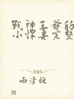 战神王爷的甜宠小悍妻完整版