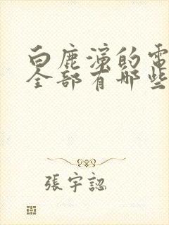 白鹿演的电视剧全部有哪些