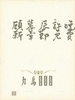 顾慕辰许晚音最新章节免费阅读封面