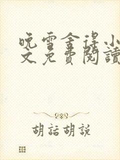 晚雪舍得小说全文免费阅读封面