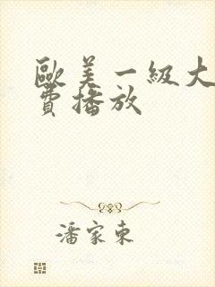 欧美一级大片免费播放