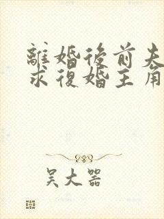 离婚后前夫哭着求复婚主角