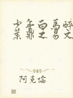 少年白马醉春风叶鼎之易文君封面