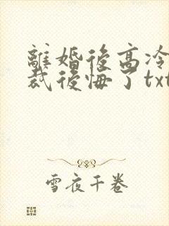 离婚后高冷女总裁后悔了txt