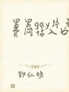 男男gay片免费网站入口