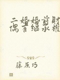 二婚婚前财产配偶有继承权吗