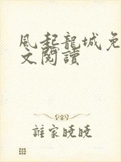 风起龙城免费全文阅读