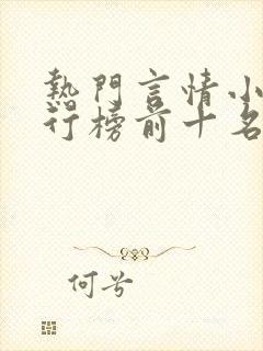 热门言情小说排行榜前十名封面