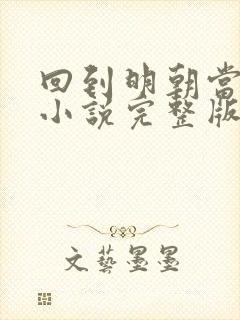 回到明朝当王爷小说完整版txt封面