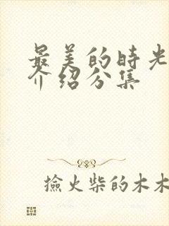 最美的时光剧情介绍分集封面