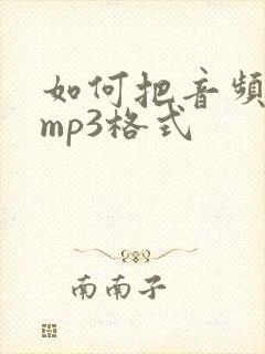 如何把音频弄成mp3格式
