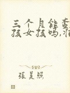 三个月能查出男孩女孩吗,准确吗