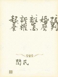 起诉离婚孩子抚养权怎么判决