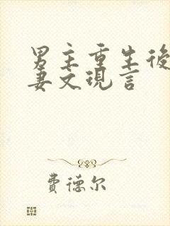 男主重生后悔宠妻文现言