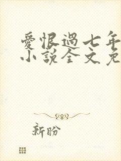 爱恨过七年原著小说全文免费阅读