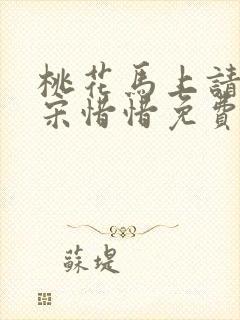 桃花马上请长缨宋惜惜免费阅读封面