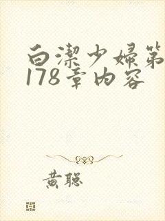 白洁少妇第1一178章内容