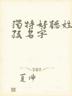 独特好听姓王男孩名字