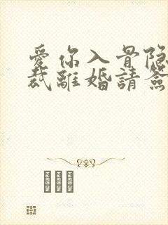 爱你入骨隐婚总裁离婚请签字