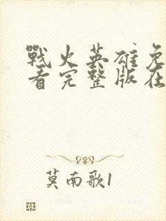 战火英雄免费观看完整版在线全集