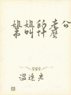 姐姐的老公的弟弟叫什么