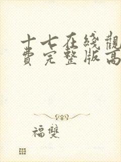 十七在线观看免费完整版高清电影