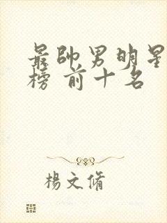 最帅男明星排行榜 前十名