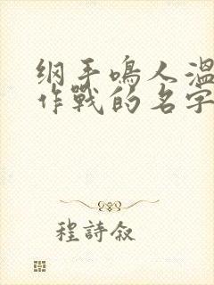 纲手鸣人温泉大作战的名字是什么