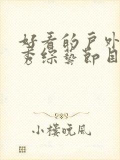 好看的户外真人秀综艺节目