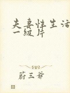 夫妻性生活特黄一级片封面