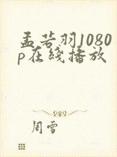 孟若羽1080p在线播放封面